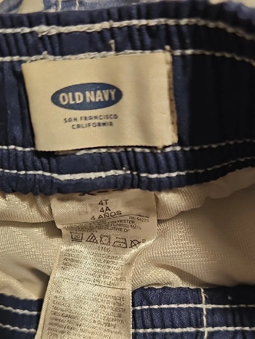 Old Navy White & Blue Shark Swim Trunks